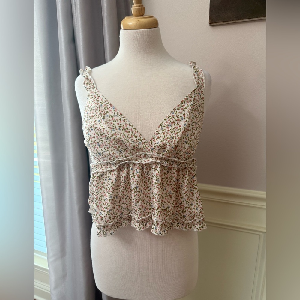 SHEIN Floral Print Ruffle Camisole